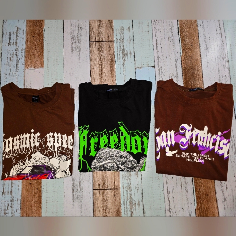 Lot of 3 Men's Short Sleeve Graphic Tee's